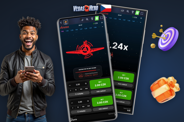 Boční panel Aviatoru ve Vegashero Casino se statistikami a chatem hráčů