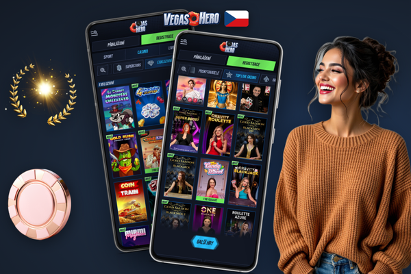 Rychlé přihlášení do Vegashero Casino přes mobilní formulář s otiskem prstu